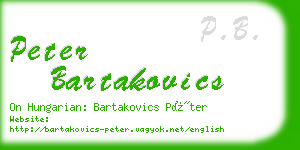 peter bartakovics business card